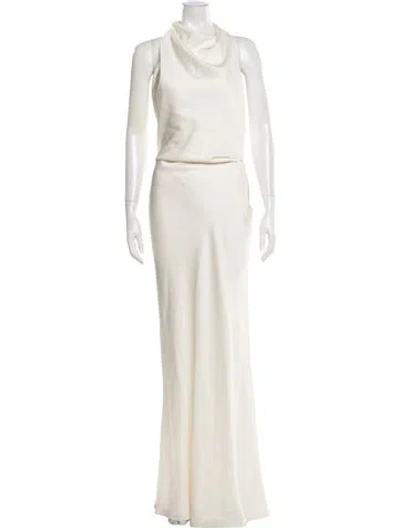 Pre-owned Simkhai Cowl Neck Long Dress In Neutral