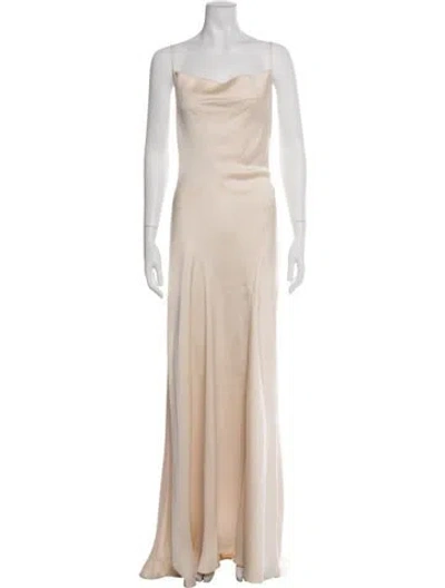 Pre-owned Simkhai Cowl Neck Long Dress In Neutral