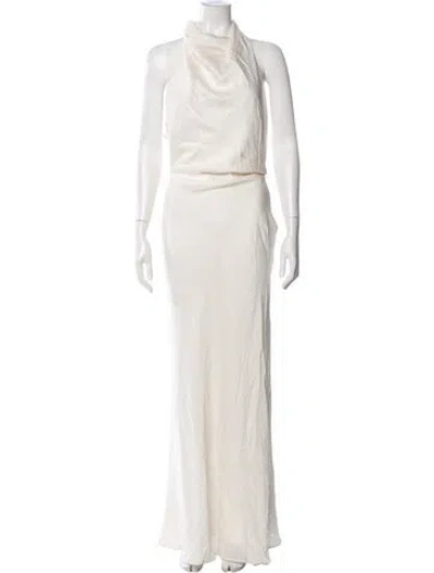 Pre-owned Simkhai Cowl Neck Long Dress In Neutrals