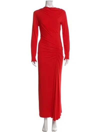 Pre-owned Simkhai Cowl Neck Long Dress In Red
