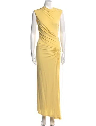 Pre-owned Simkhai Cowl Neck Long Dress In Yellow