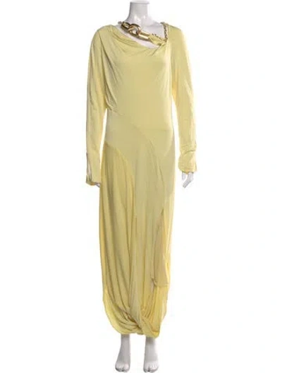 Pre-owned Simkhai Cowl Neck Long Dress In Yellow