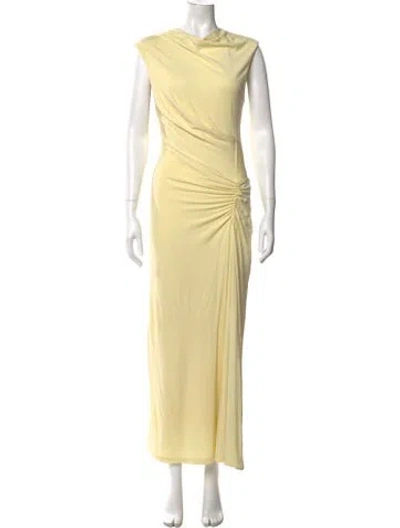 Pre-owned Simkhai Cowl Neck Long Dress In Yellow