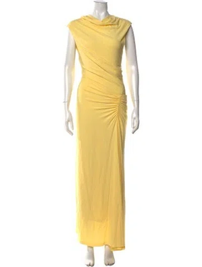 Pre-owned Simkhai Cowl Neck Long Dress In Yellow