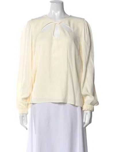 Pre-owned Simkhai Cowl Neck Long Sleeve Blouse In Neutral