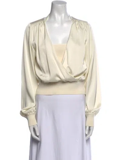 Pre-owned Simkhai Cowl Neck Long Sleeve Crop Top In Neutral