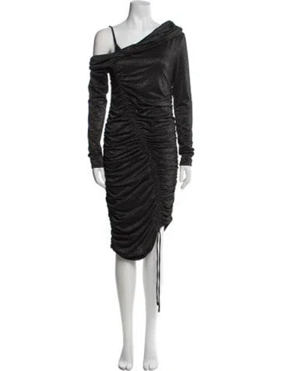 Pre-owned Simkhai Cowl Neck Midi Length Dress In Black