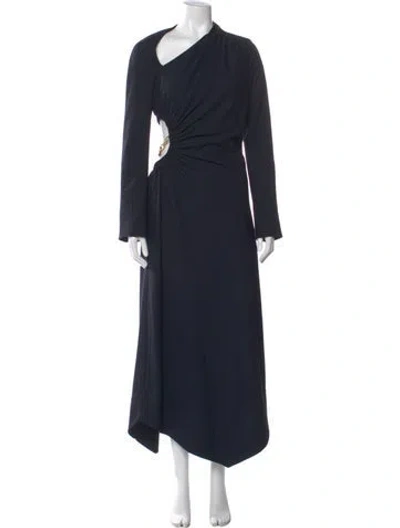 Pre-owned Simkhai Cowl Neck Midi Length Dress In Blue