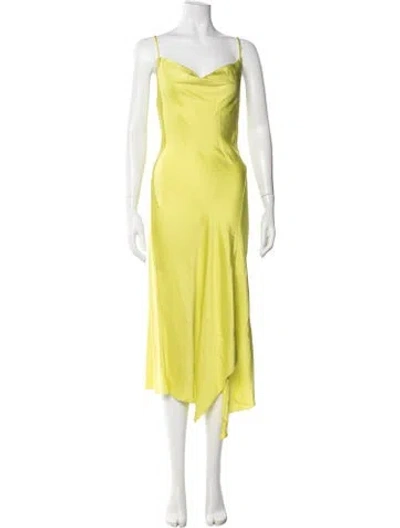 Pre-owned Simkhai Cowl Neck Midi Length Dress In Green
