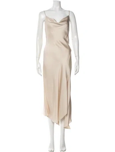 Pre-owned Simkhai Cowl Neck Midi Length Dress In Neutral