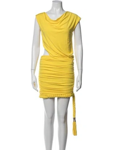 Pre-owned Simkhai Cowl Neck Mini Dress W/ Tags In Yellow