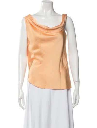 Pre-owned Simkhai Cowl Neck Sleeveless Top In Orange