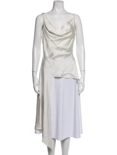 Pre-owned Simkhai Cowl Neck Sleeveless Top In White