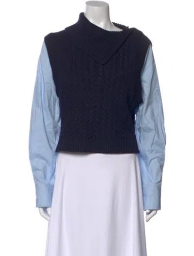 Pre-owned Simkhai Cowl Neck Sweater In Blue