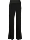Simkhai Crepe Back Satin Front Slit Pant In Schwarz