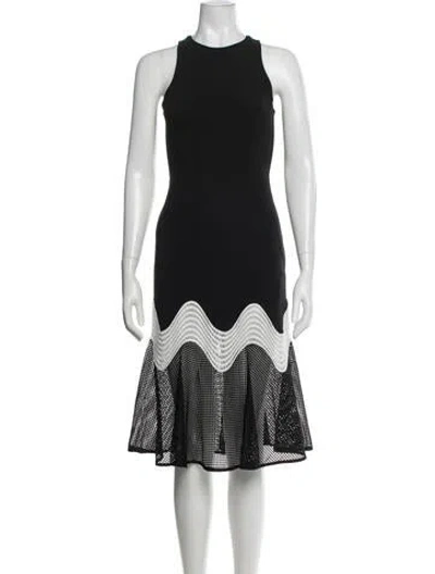 Pre-owned Simkhai Crew Neck Knee-length Dress In Black
