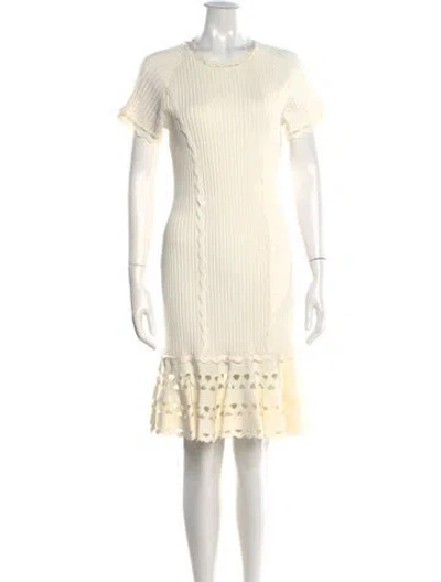 Pre-owned Simkhai Crew Neck Knee-length Dress In Neutral