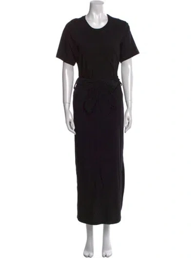 Pre-owned Simkhai Crew Neck Long Dress In Black