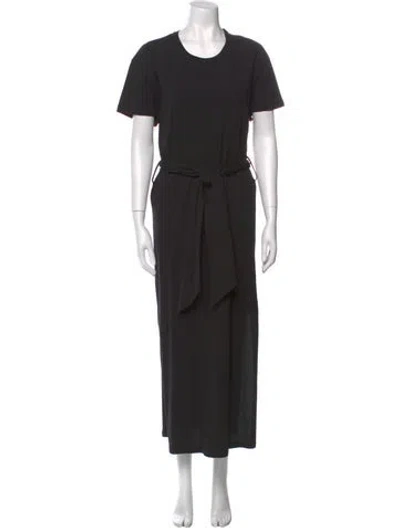Pre-owned Simkhai Crew Neck Long Dress In Black