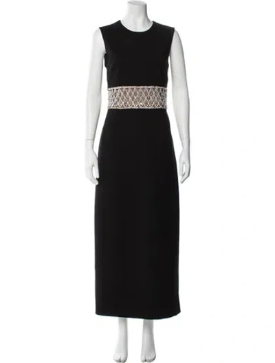 Pre-owned Simkhai Crew Neck Long Dress In Black