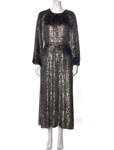 Pre-owned Simkhai Crew Neck Long Dress In Black