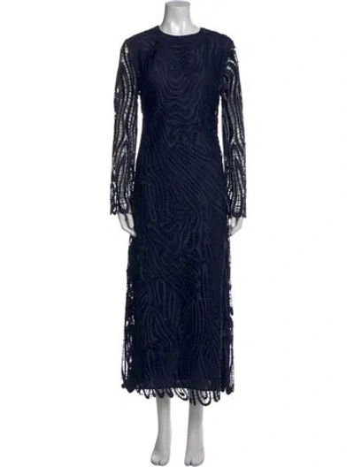 Pre-owned Simkhai Crew Neck Long Dress In Blue