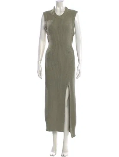 Pre-owned Simkhai Crew Neck Long Dress In Green