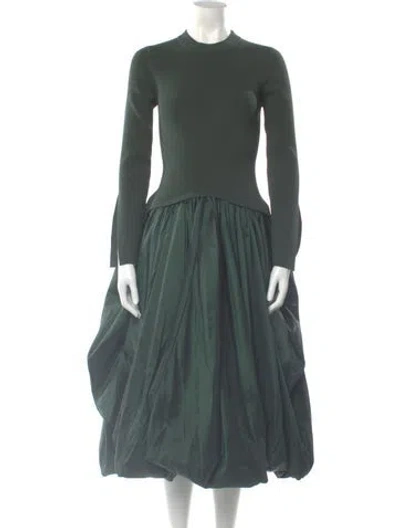 Pre-owned Simkhai Crew Neck Long Dress In Green