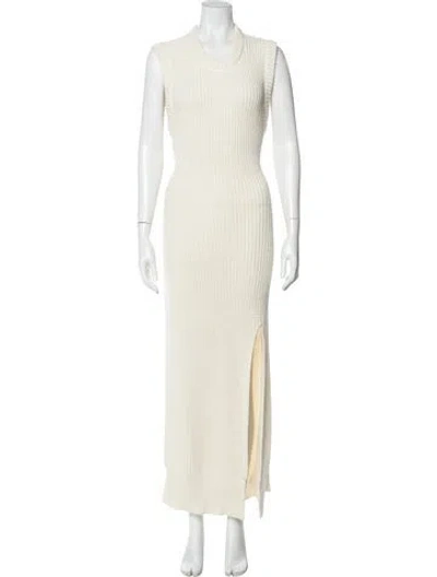 Pre-owned Simkhai Crew Neck Long Dress In Neutral