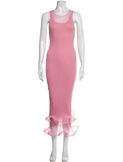 Pre-owned Simkhai Crew Neck Long Dress In Pink