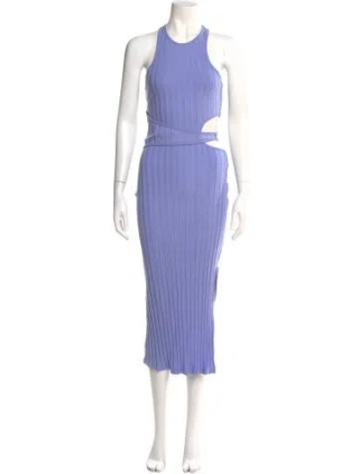 Pre-owned Simkhai Crew Neck Long Dress In Purple