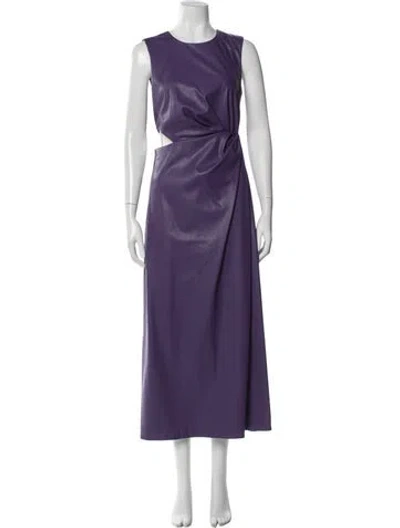 Pre-owned Simkhai Crew Neck Long Dress In Purple