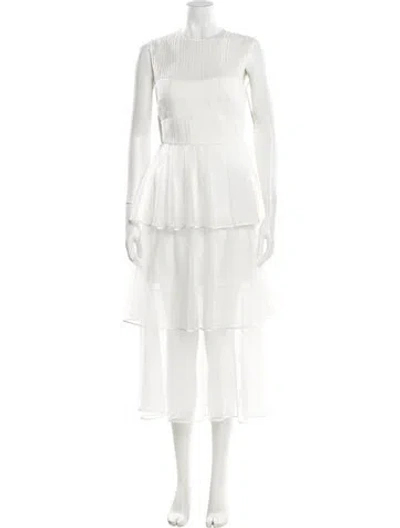 Pre-owned Simkhai Crew Neck Long Dress W/ Tags In White