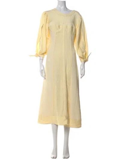 Pre-owned Simkhai Crew Neck Long Dress W/ Tags In Yellow