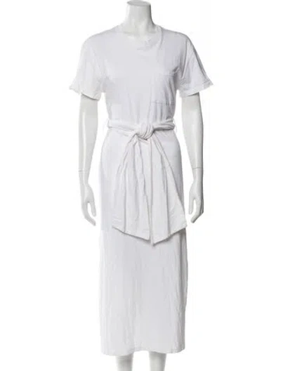 Pre-owned Simkhai Crew Neck Long Dress In White