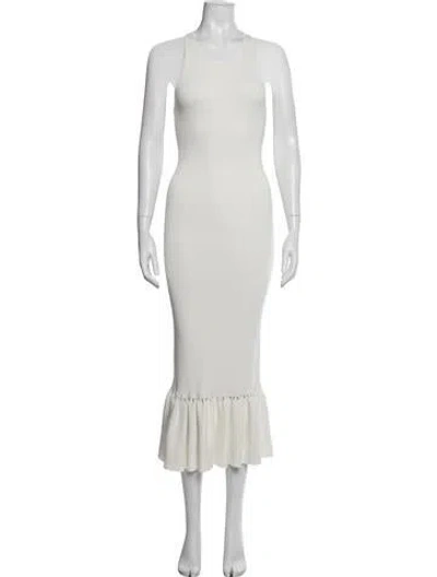 Pre-owned Simkhai Crew Neck Long Dress In White
