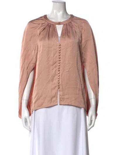 Pre-owned Simkhai Crew Neck Long Sleeve Blouse In Pink