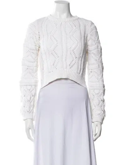 Pre-owned Simkhai Crew Neck Long Sleeve Crop Top In White