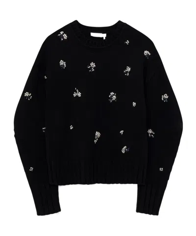 Simkhai Crew Neck Long Sleeve Sweater In Black