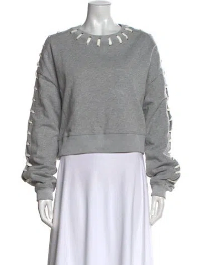 Pre-owned Simkhai Crew Neck Long Sleeve Sweatshirt In Gray