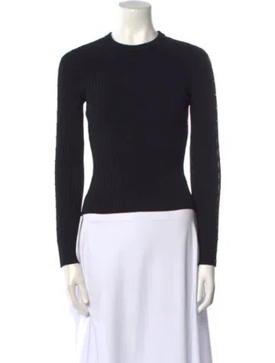 Pre-owned Simkhai Crew Neck Long Sleeve Top In Black
