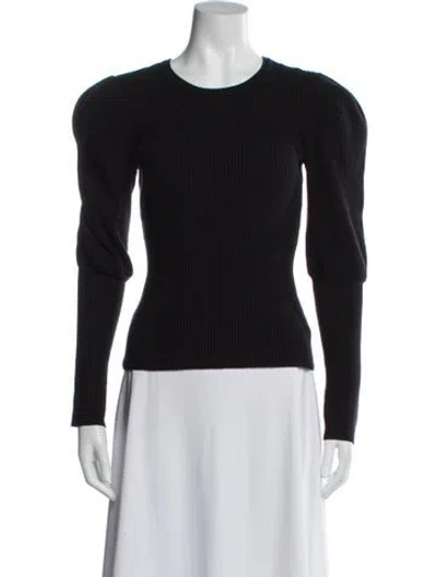 Pre-owned Simkhai Crew Neck Long Sleeve Top In Black