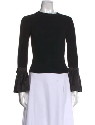 Pre-owned Simkhai Crew Neck Long Sleeve Top In Black