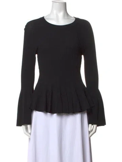 Pre-owned Simkhai Crew Neck Long Sleeve Top In Black