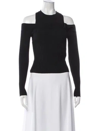 Pre-owned Simkhai Crew Neck Long Sleeve Top In Black