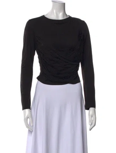Pre-owned Simkhai Crew Neck Long Sleeve Top In Black