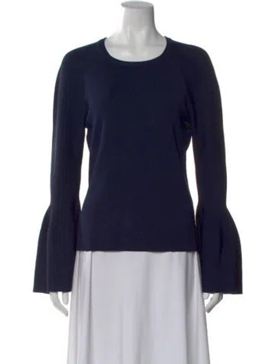 Pre-owned Simkhai Crew Neck Long Sleeve Top In Blue