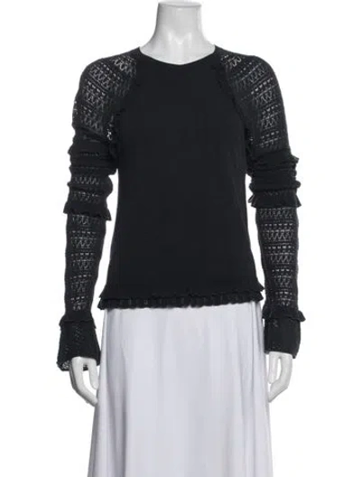 Pre-owned Simkhai Crew Neck Long Sleeve Top In Blue
