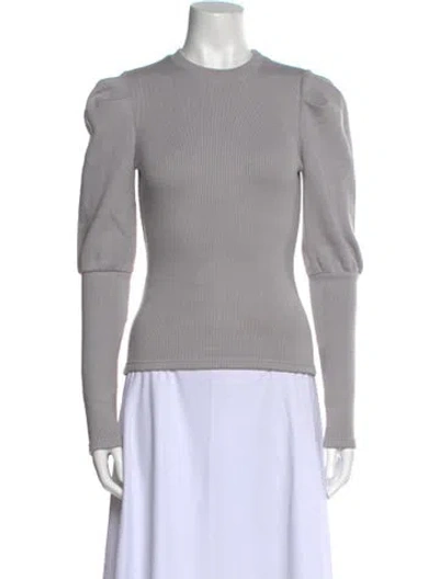 Pre-owned Simkhai Crew Neck Long Sleeve Top In Gray
