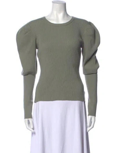 Pre-owned Simkhai Crew Neck Long Sleeve Top In Green